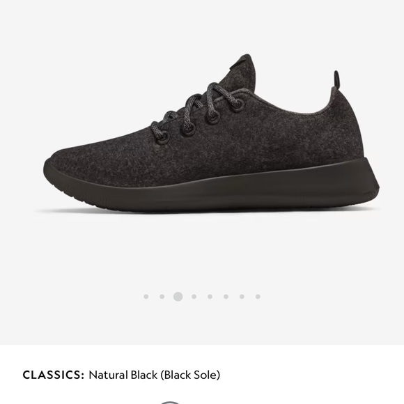 Allbirds Men's Wool Runners M12 Natural Black (Black Sole) - Picture 2 of 6